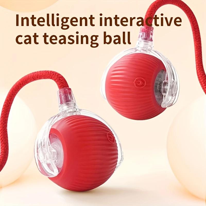 Interactive Cat Toy, Chirp And Motion Activated Cat Rolling Toy, Used for Indoor Cat Red LED Light Ball Rolling Quickly, Can Be Used On The Carpet.christmas gifts Interactive Cat Toy, Chirp And Motion Activated Cat Rolling Toy, Used for Indoor Cat Red LED Light Ball Rolling Quickly, Can Be Used On The Carpet.christmas gifts