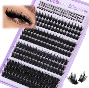 Manga Lash Clusters 150D Spikes Eyelash Clusters with Bottom Lashes 12-18MM Long Fairy Cluster Eyelash Extensions 300Pcs Wispy Individual Lashes Extensions DIY at Home by JIMIRE