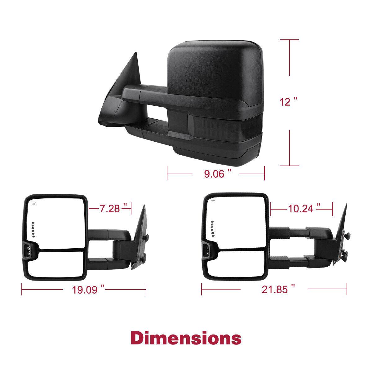 YITAMOTOR Towing Mirrors Compatible with Chevy Silverado Tahoe Suburban Avalanche GMC Sierra Yukon Cadillac Escalade 2003-2006 Power Heated LED Signal Lamp Clearance Light Black Pair Mirrors YITAMOTOR Towing Mirrors Compatible with Chevy Silverado Tahoe Suburban Avalanche GMC Sierra Yukon Cadillac Escalade 2003-2006 Power Heated LED Signal Lamp Clearance Light Black Pair Mirrors