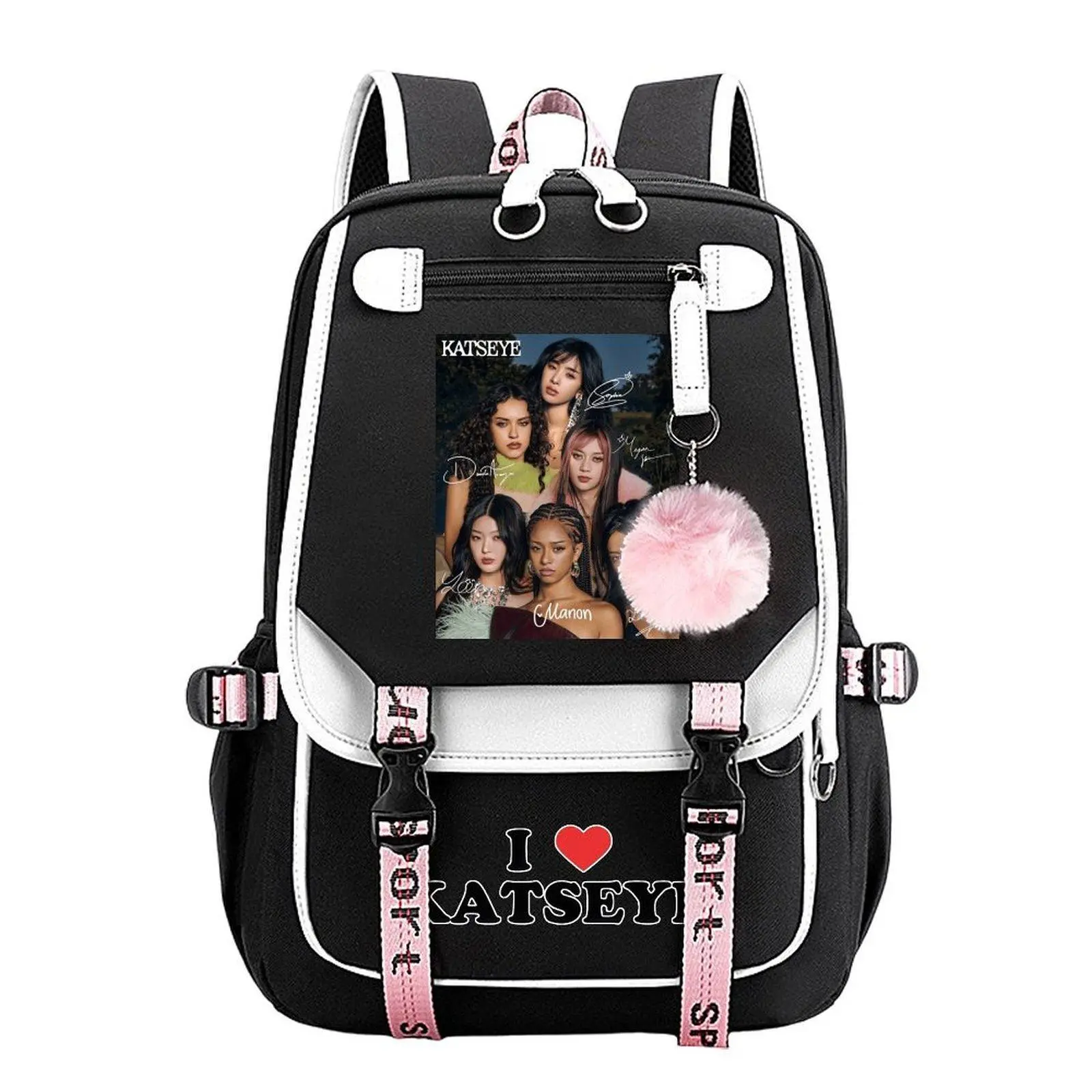Katseye Tendy Youth School Backpack for Teens Girls Boys, Large Capacity Laptop Bookbag, Back to School Supplies Birthday Gift for Students