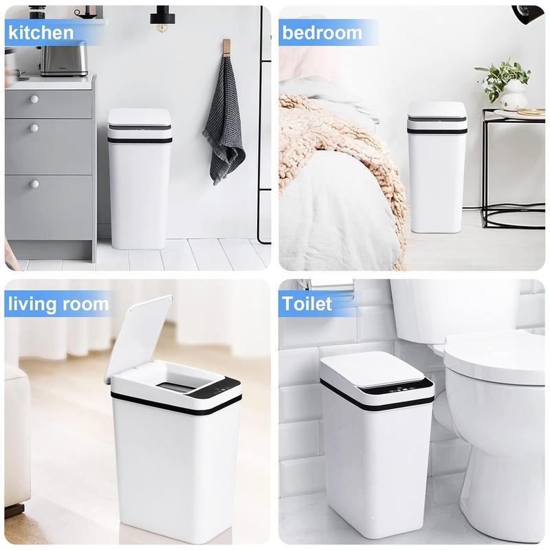 12L Automatic Touchless Kitchen Trash Can with Motion Sensor, Kitchen Convenience Gadget, Compact Design for Home and Kitchen Use, Kitchen Garbage Can (Requires 2 AA Batteries, Not Included)