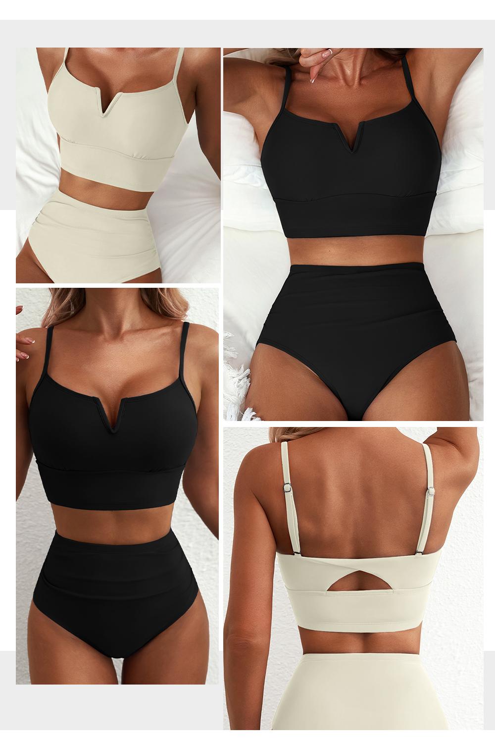 Aleumdr High Waisted Bikini Sets for Women V Wire Two Piece Swimsuits with Tummy Control & Adjustable Straps 2026 Beachwear SpringStatements