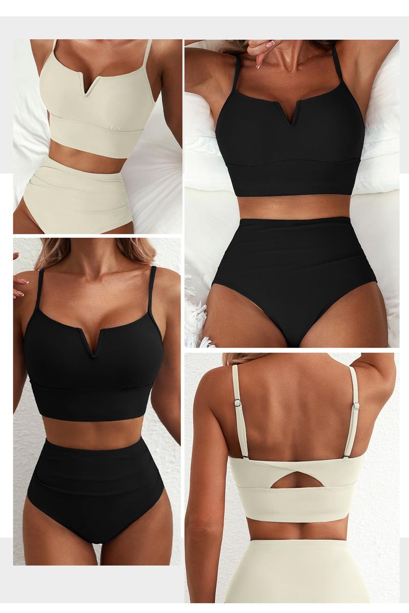 Aleumdr High Waisted Bikini Sets for Women V Wire Two Piece Swimsuits with Tummy Control & Adjustable Straps 2026 Beachwear Aleumdr High Waisted Bikini Sets for Women V Wire Two Piece Swimsuits with Tummy Control & Adjustable Straps 2026 Beachwear