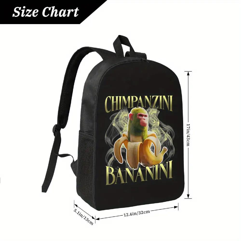 Italian Brain Rot, Backpack, Multifunctional Bag, Creative Gifts, Starting Gifts Monkey Inside Banana with Smoke Women'S Bags, Men'S Bags, Lightweight And Durable, with a Cartoon Style That Is Adorable, Suitable for Outdoor Study, Commuting