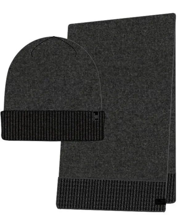 London Fog Knit Beanie & Scarf Set