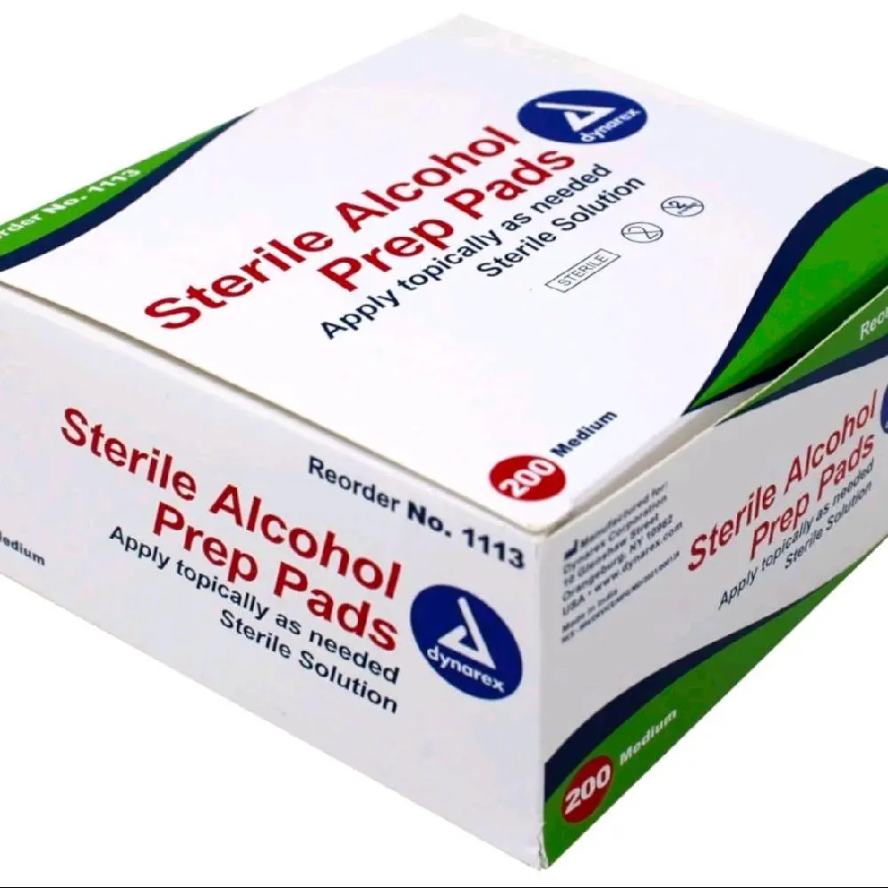 Dynarex Corporation Sterile Alcohol Prep Pads - 1x1 in Medium Size, Effective Antiseptic Solution for Skin Care, Cleansing, Healthcare Procedures, 200-Count Case for Individuals Needing Sterile Pads