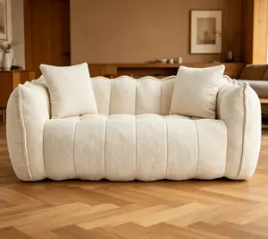 Soft beanbag chair with high resilience foam core for two people. The comfortable square recliner sofa is ideal for family members and friends engaged in games, reading