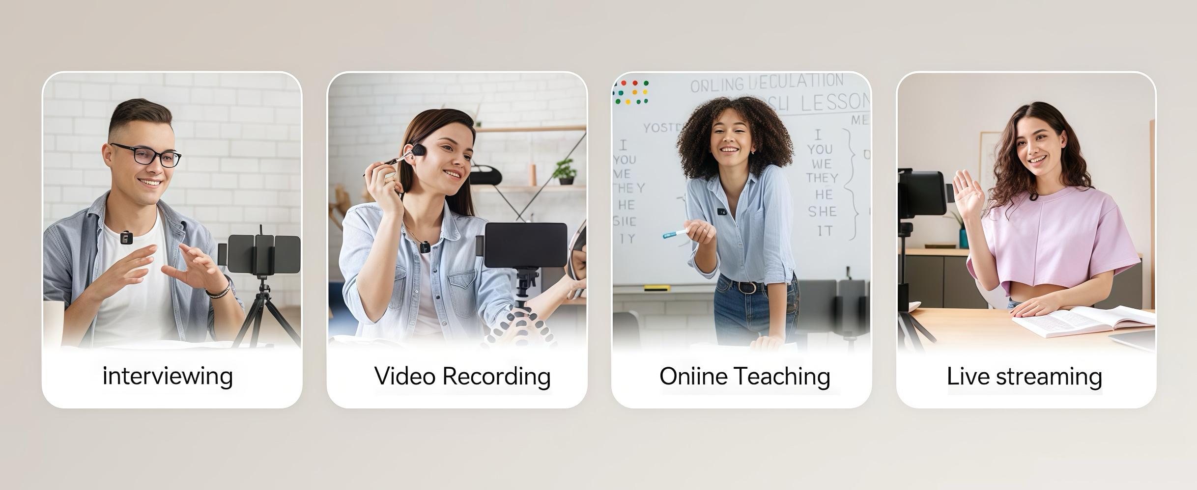 Wireless Lavalier Microphone for iPhone iPad Android With Charging Case Audio Smartphone Audio Smartphone