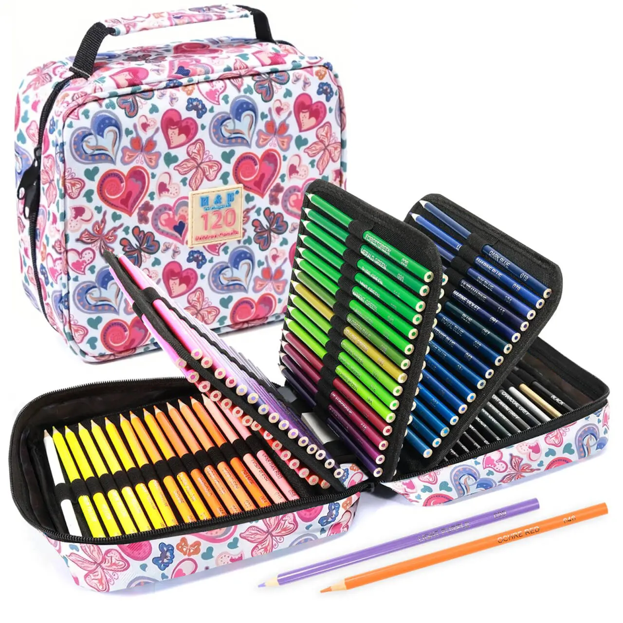 120-Piece Colored Pencils Assortment Kit, High-Quality Soft Core Writing Tools for Artists, Portable & Convenient Zipper Case Office Stationery, Smooth Coloring & Drawing for Adults Teens, Versatile Use Gift, Assortment Kit Pencils, Artists, Adults, Teens