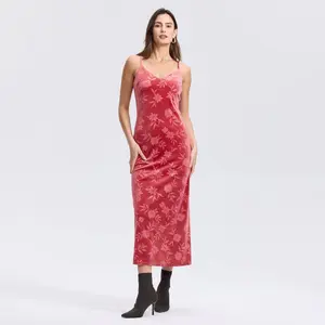 Women's Velvet Midi Slip Dress - A New Day