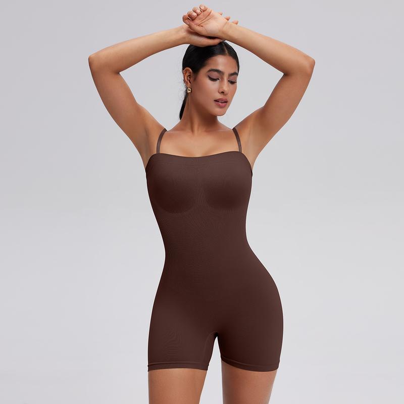 OYV Women's Seamless Removable Strapless Bodysuits For Women's Yoga Rompers