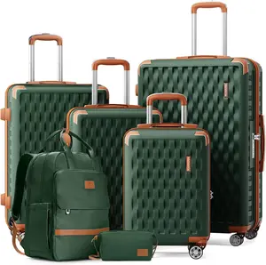 Melalenia Luggage Sets 6 Piece, Durable Suitcase with Travel Backpack, Small Toiletry Bag, TSA Lock, Spinner Wheels