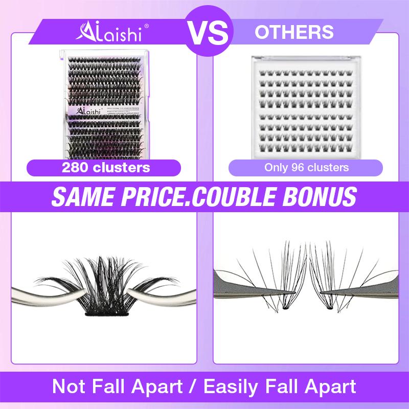 40D+50D Lash Kit – Natural Look, Long-Lasting & Beginner-Friendly Eyelashes with Bond & Seal, Remover Included, DIY Lash Extensions at Home for Daily, Party，WeeklyDeals