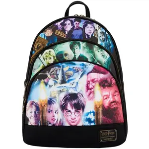 Loungefly Harry Potter Trilogy Triple Pocket Mini Backpack Loungefly Harry Potter Trilogy Triple Pocket Mini Backpack