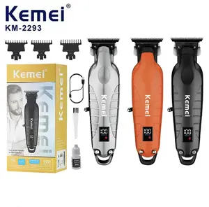 Kemei KM-2293 Metal Body Digital Electric Hair Clipper, Cordless Rechargeable Clipper with Lithium-Ion Battery, Trimmer Clipper