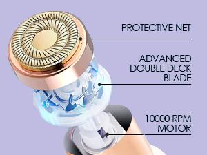 VG VOGCREST 2in1 Rechargeable Eyebrow Trimmer & Facial Hair Remover with LED Light - Painless Precision Shaver for Face, Lips, and Body - Comfort