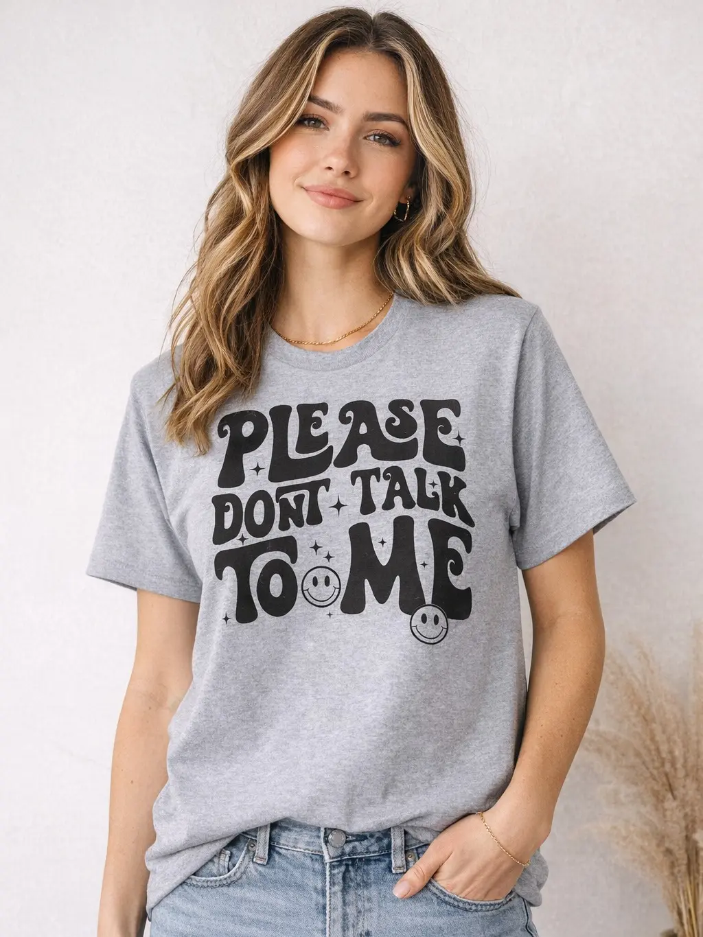 Please Don't Talk To Me Women's Graphic Tee Top Casual Comfortable Summer Streetwear