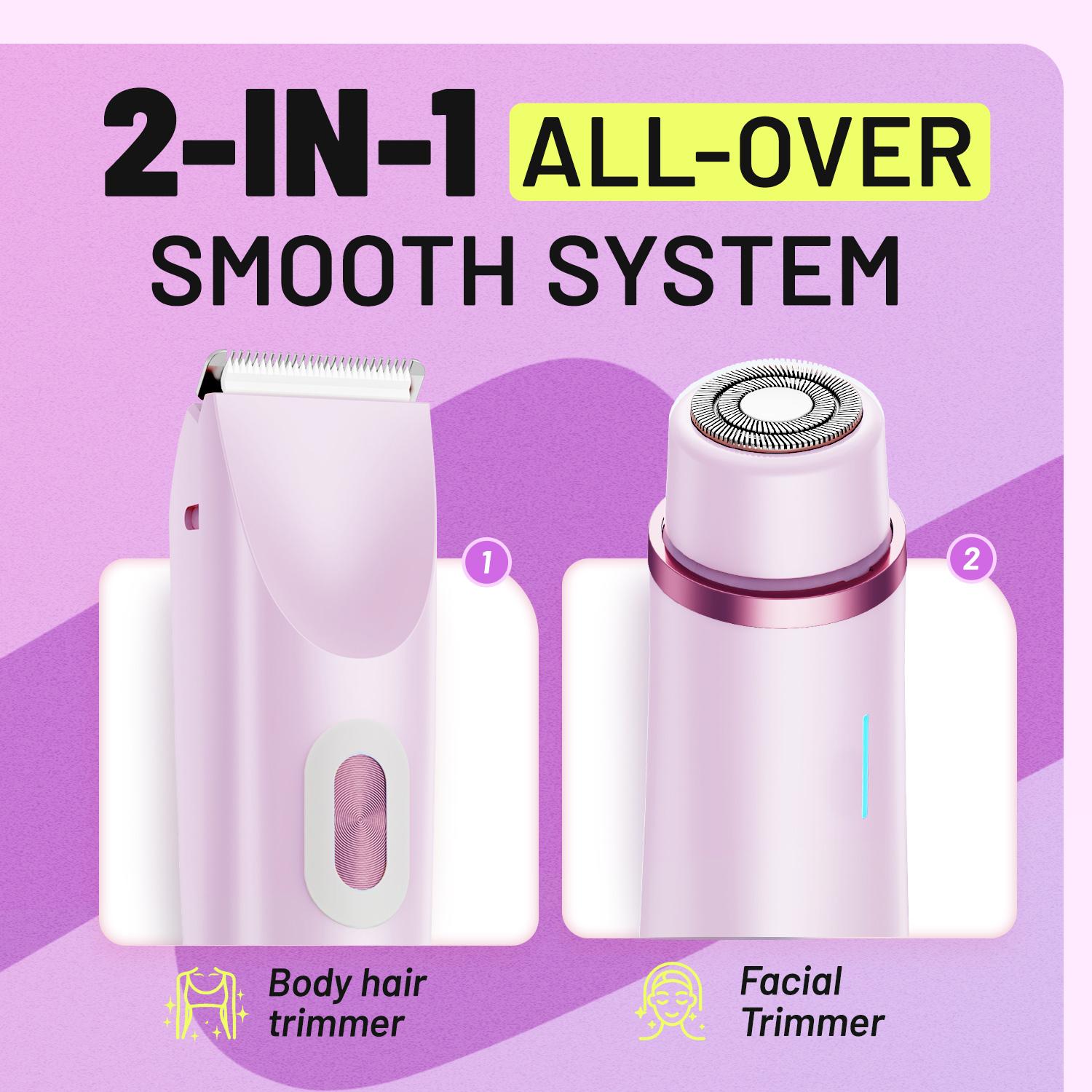 Flawless Glide Bikini Trimmer Painless Electric Shaver for Silky Smooth Skin IPX7 Waterproof USB Rechargeable Dual Action Smoothing Wet Dry Freedom Handle Adjustable Must-have Gift