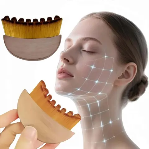 Lymphatic Contour Face Brush for Jawline & Chin Sculpting – Dry Brushing Massager for Lymphatic Drainage & Facial Fatigue Relief, Ergonomically Designed to Fit The Skin Precisely (1PCS)