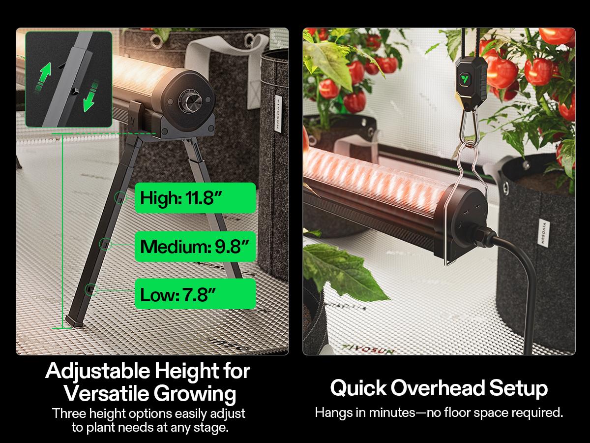 VIVOSUN LumaRay Under Canopy Grow Light, Full Spectrum Dimmable LED Grow Lights for Grow Tents, Greenhouses, SGS Compatible, 100W, 3.28 ft VIVOSUN LumaRay Under Canopy Grow Light, Full Spectrum Dimmable LED Grow Lights for Grow Tents, Greenhouses, SGS Compatible, 100W, 3.28 ft