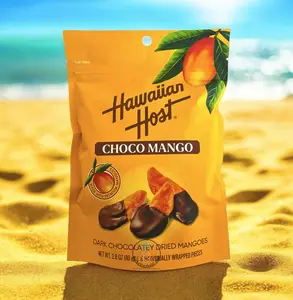 Hawaiian Host Choco Mango – Dark Chocolate Dipped Dried Mango Slices – Hawaiian Gift Snack 2.8oz