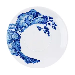 LANYINDONGFANG Jingdezhen Blue and White Porcelain Dinner Plate 10 Inch, Chinese Ceramic Serving Dish, Elegant Tableware for Home & Kitchen