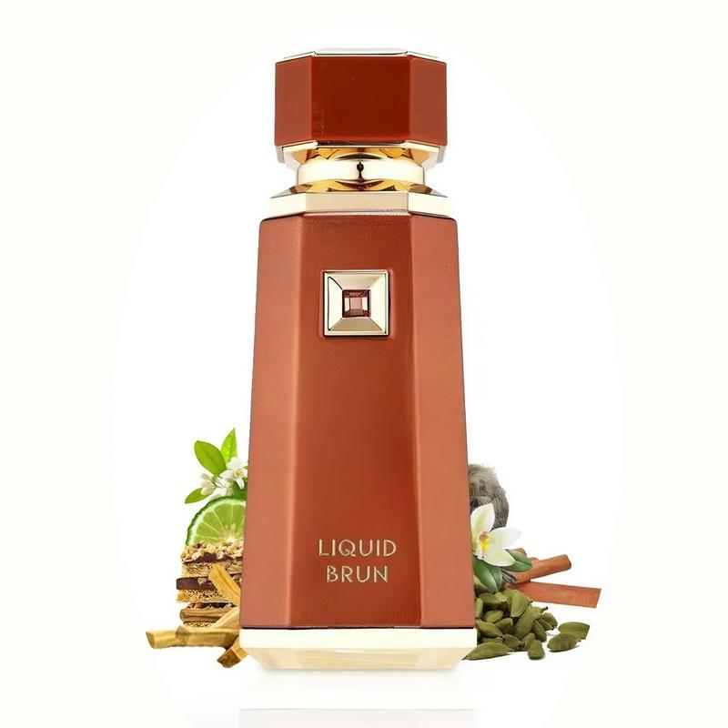 French Avenue Liquid Brun Eau De Perfum 3.4 fl0z-100ml Woody Vanilla Unisex Perfume Long Lasting 8-10 Hours Versatile Fragrance for Men & Women masculine