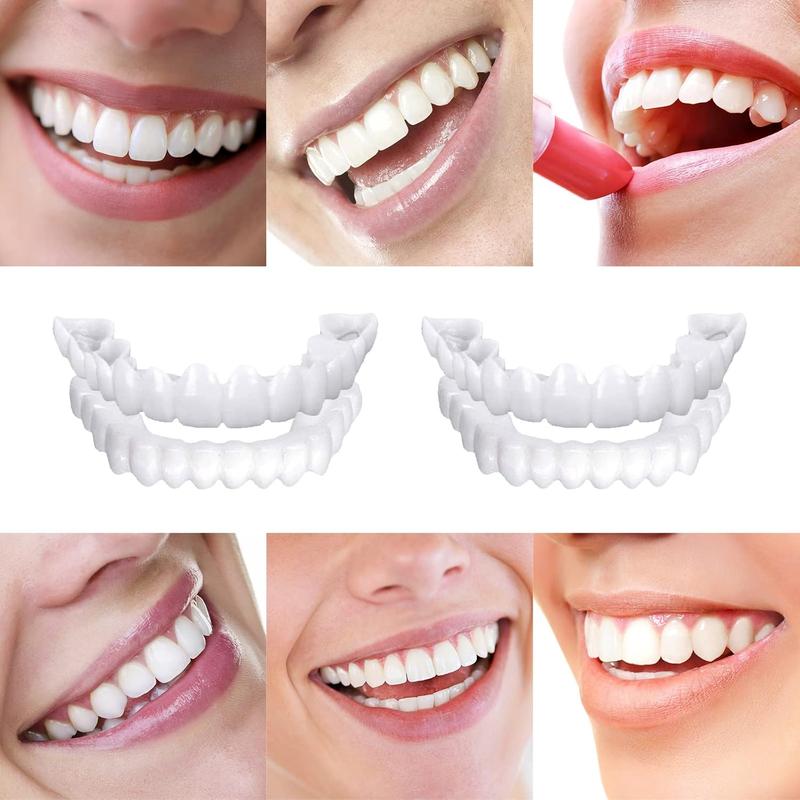 Instant Smile Cosmetic Veneers - 3/6PCS Non-Medical Snap-On Teeth, Perfect for a Flawless Photo Look, Reusable & Adjustable Fit
