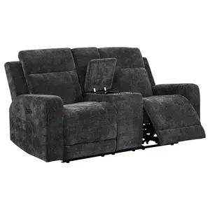 Kennett Chenille Upholstered Power Reclining Loveseat Grey