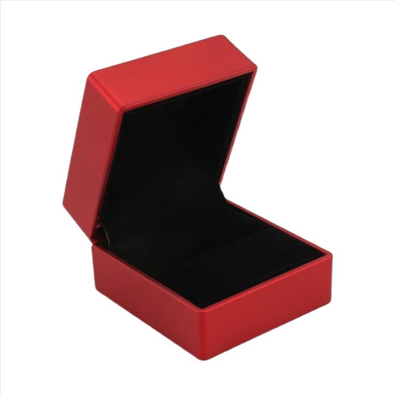 Rings Display Box Storage Soft Velvet Tray Case Holder Stand Display Storage Box Show Jewelry Organiser LED Light Ring Box Red