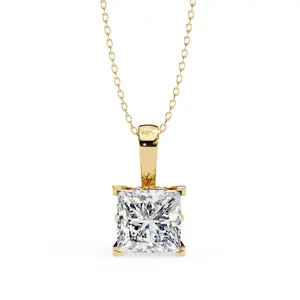 2.62 Carat  Prong Princess Cut Lab Grown Diamond Pendant