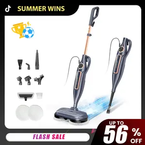 [SummerWins]DEVOAC VM6 Electric Rotating Steam Mop & Household Steam Cleaner, 10-in-1 Steam Mop, 3 Adjustable Steam Levels,Floors Clean, Kitchen, Tiles, Walls, Cabinets, Gaps; Fast Heat-Up, Removes Grease and Grime, Multi-Purpose Cleaning Tool