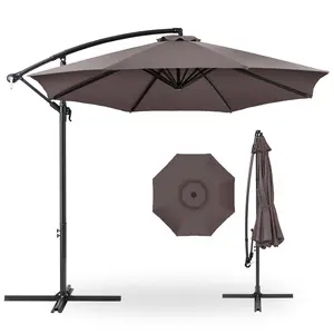 Best Choice Products 10ft Offset Hanging Outdoor Market Patio Umbrella w/ Easy Tilt Adjustment