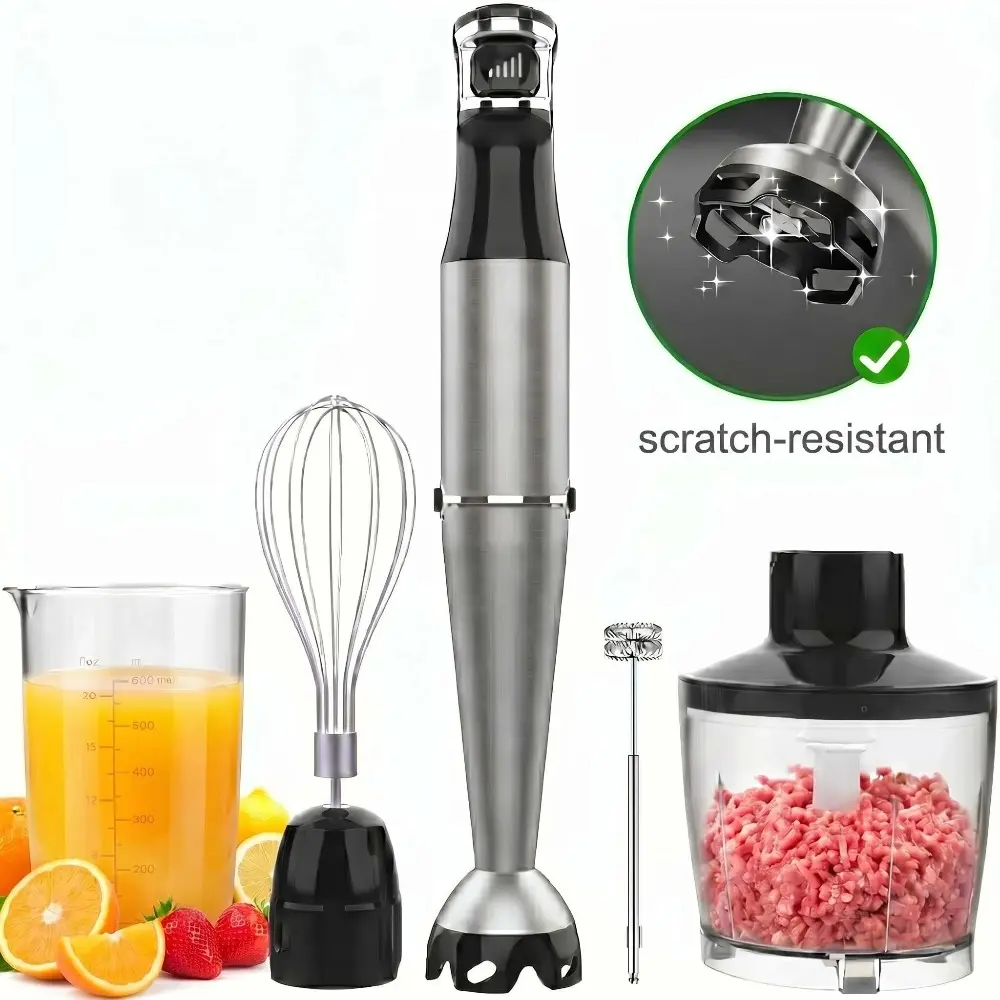 5 in 1 Immersion Blender Handheld Corded Hand Blenders Set 1100W, Trigger Variable Speed 5 in 1 Stick Emulsifier with Chopper, Whisk and Frother for Soup, Baby Food and Smoothies,Black Blender Mixer Blender Combo