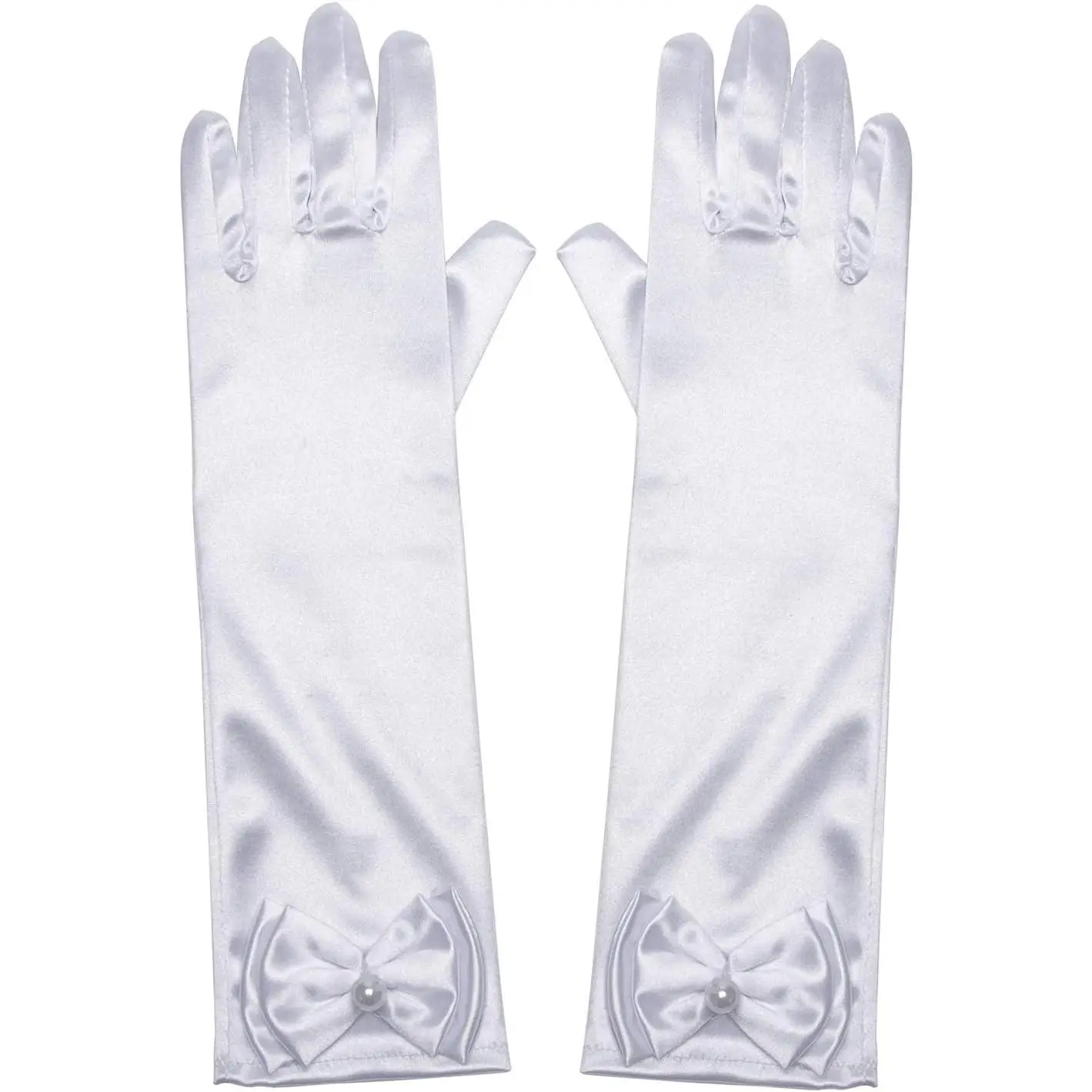 P-HBL03      Little Girls Princess Gloves(Solid Color Long Elbow Length) For Birthday,Wedding,Holiday,Costume Party