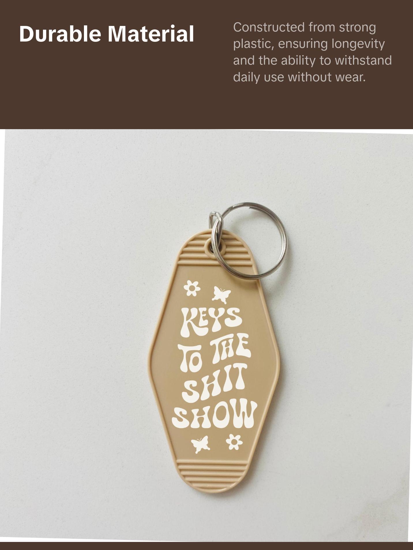 Keys to the Shit Show Motel Keychain, Funny Gift Idea, Trendy Car Accessory, Birthday Gift Idea, Gift Idea for Girlfriend, Podcast Lover, True Crime Lover, Book Lover, Sweet 16 Gift Idea, Retro Gift Idea