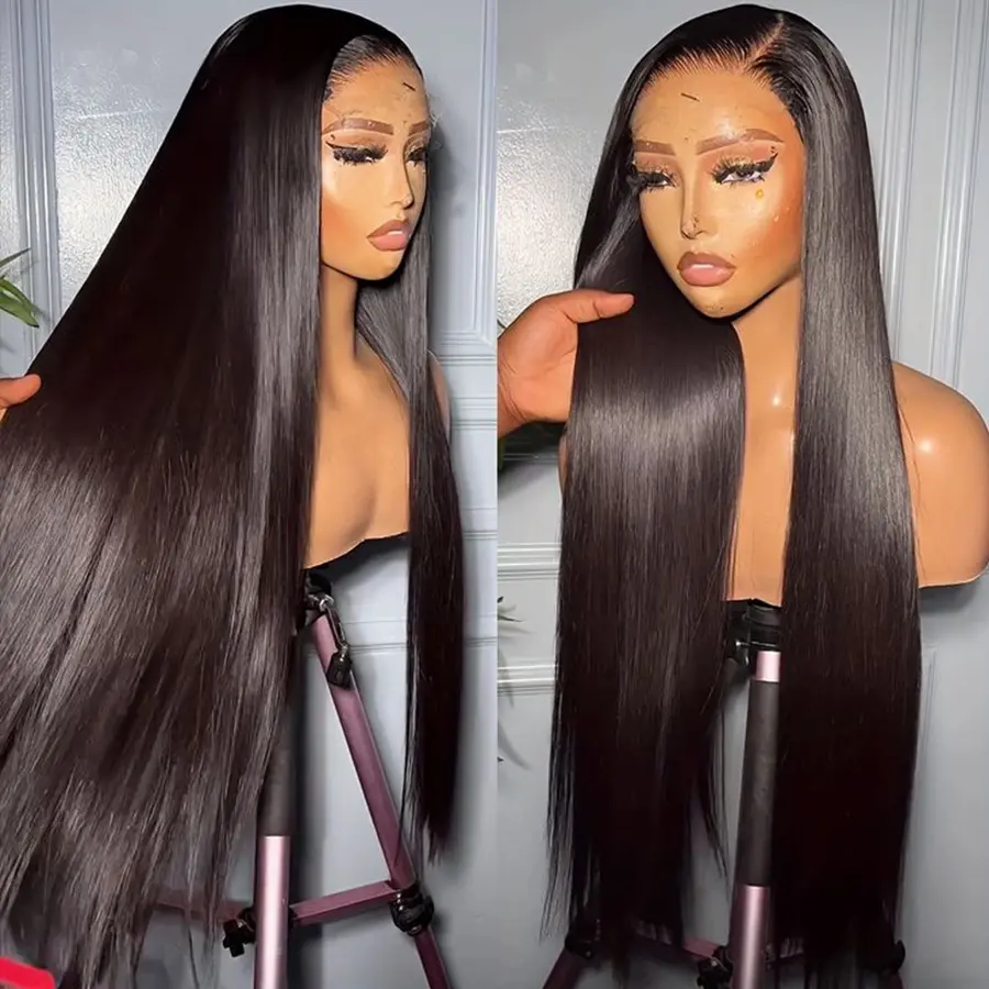 Bling Hair VIP 36 34 Inch 13X4 13X6 Straight HD Transparent Lace Front Wig Human Hair 360 Full Frontal Wigs for Women Brazilian Real Human Hair PrePlucked Natural Black Remy Hair 180% Density 4x4 Closure Wig #TikTokShopHolidayHaul #TikTokShopBackToSchool