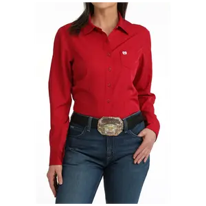 MSW9164269 Cinch Women's Long Sleeve Button Up ArenaFlex Western Shirt - Pink