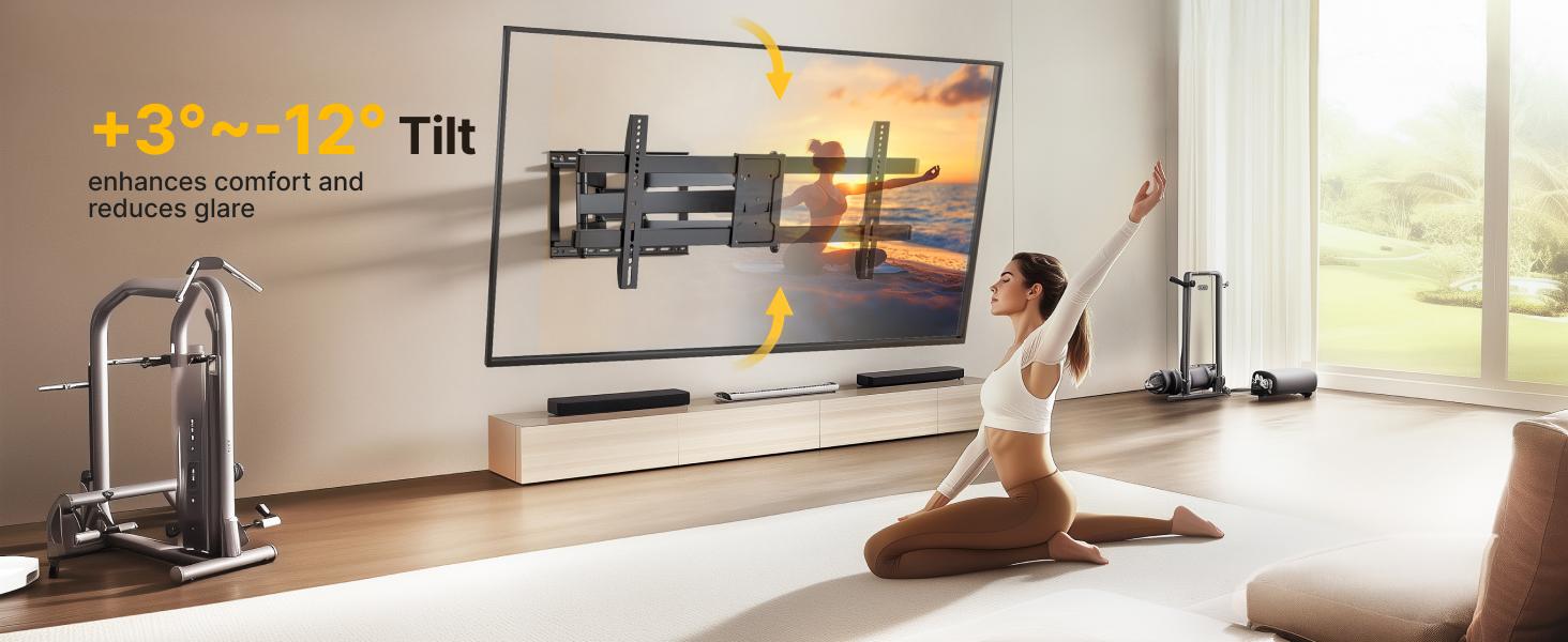 Long Arm TV Wall Mount for 43-95 Inch TVs, 42.5 Inch Extension, Swivel and Tilt, Full Motion, VESA 800 x 400mm, 132 lbs, 16',18' Studs