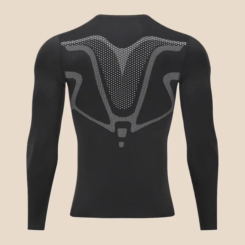 Male Plus Size Compression Shirt - Long-Sleeve Base Layer, Quick-Dry Stretch Polyester, Mesh Panels, Floral, Stripes, Polka Dots, Black Long Sleeve, Gray Mesh Long Sleeves