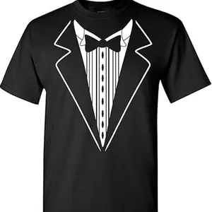 Men’s novelty graphic funny formal classic black/white tuxedo print casual wedding bachelor prom sweatshirt printed in the USA