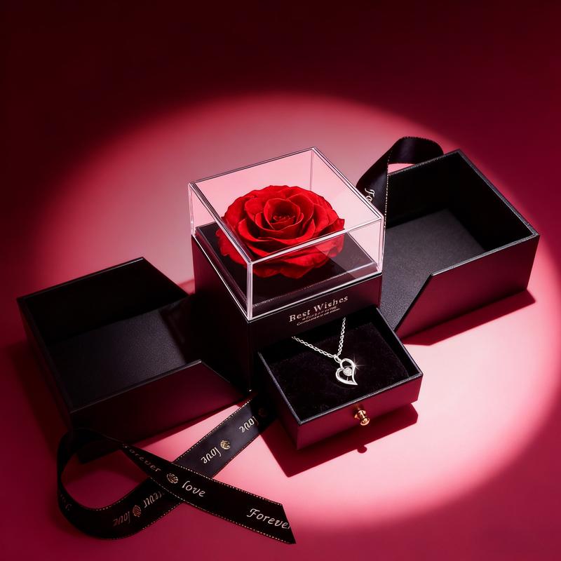 【2026 Gift】 I Love Youin 100 Languages Necklace- Real Preserved RedRose Encased- Speak Your Heart on Valentine's Day- Unique Sentimental RosePendant, ValentinesDay Gift,I LoveYou,LoveLanguage house