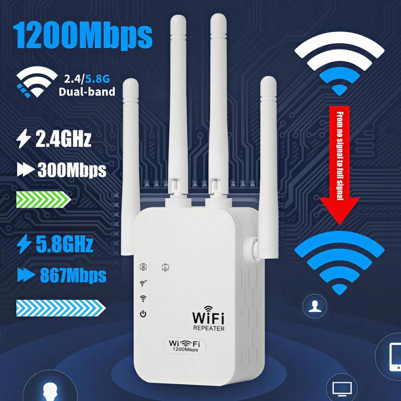 WiFi Extender–1200Mbps Dual-Band 5GHz/2.4GHz,Cover 10,000Sft,Up to AC1200,Connect 60+Devices,Perfect for Home,Office&Gifting-High speed,stable signal,compatible with almost all WiFi-enabled devices, -valentine's gift for bf,super bowl decorations 2026