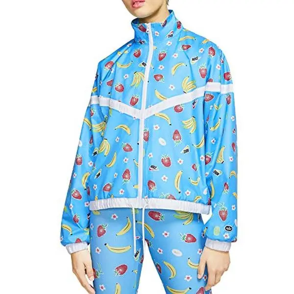 NIKE Sportswear Women's Printed Woven Windbreaker Jacket, Classic and Versatile Athletic Outerwear