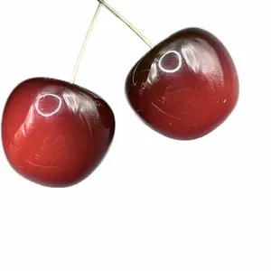 Dark Cherry Drop Earrings - Hot New Item with red Color and Gold-tone