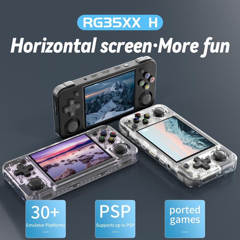 ANBERNIC RG35XX H Retro Handheld Game Console  3.5 Inch IPS Screen Linux  64-bit System Gaming RG35XXH Support HD-MI TV Output 5G WiFi Bluetooth 4.2 Li-polymer  3300mAh Gift