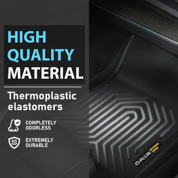 Fit For 2007-2025 Toyota Tundra CrewMax Cab 3PCS TPE Floor Mats Protection Liners,All Weather Floor Mats Rubber Liners,Waterproof Anti-slip Durable Floor Mats