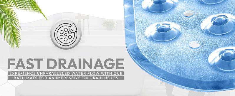 Lux Decor Bathtub Mat - Non Slip Bath Mat for Safe Bathing Experience - PVC Shower Mat - 40 x 16 inches - Available in Multiple Colors  - Winter Deals