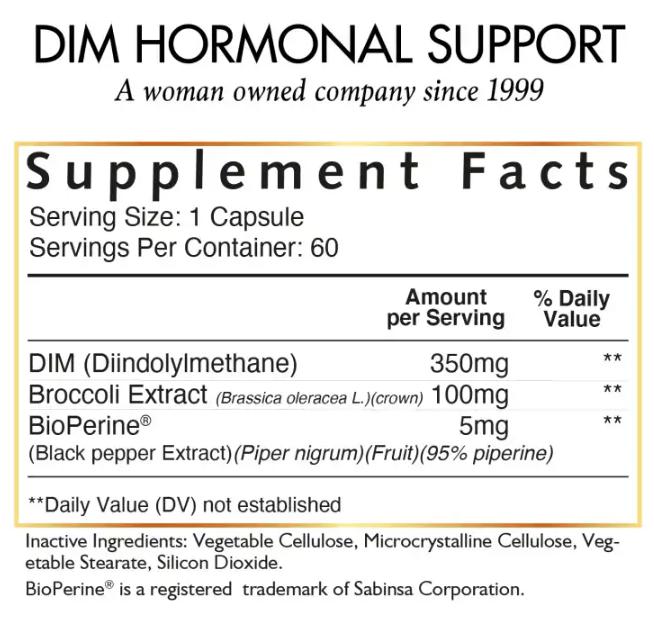 Coco March N.M.D DIM Hormonal Balance Support, Diindolylmethane Wellness Supplement Healthcare Fitness Dietary Edible