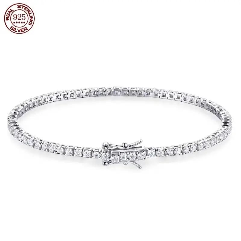 Factory Price D VVS1 Moissanite Tennis Bracelet Full Diamond GRA 925 Silver Plated 18k Fashion Personality Exquisite Jewelry